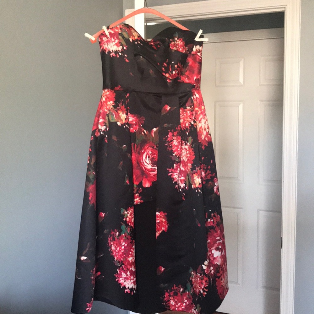 Black Halo floral print dress